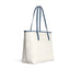 Coach Signature Canvas Tote Bag - White with Blue Trim