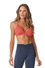 Coral Strappy Open-Back Sports Bra