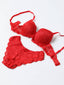 Red Lace Half-Cup Bra & Panty Set
