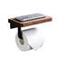 Wooden Shelf Toilet Paper Holder with Phone Stand