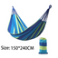 Striped Cotton Canvas Double Hammock with Tree Straps