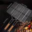 Folding BBQ Grill Basket with Removable Handle
