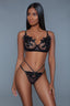 Evangeline Floral Mesh Bra & Thong Lingerie Set