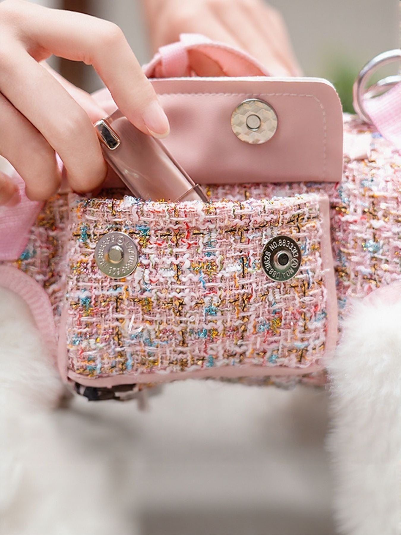 Tweed Backpack Pet Harness with Leash Secondary image