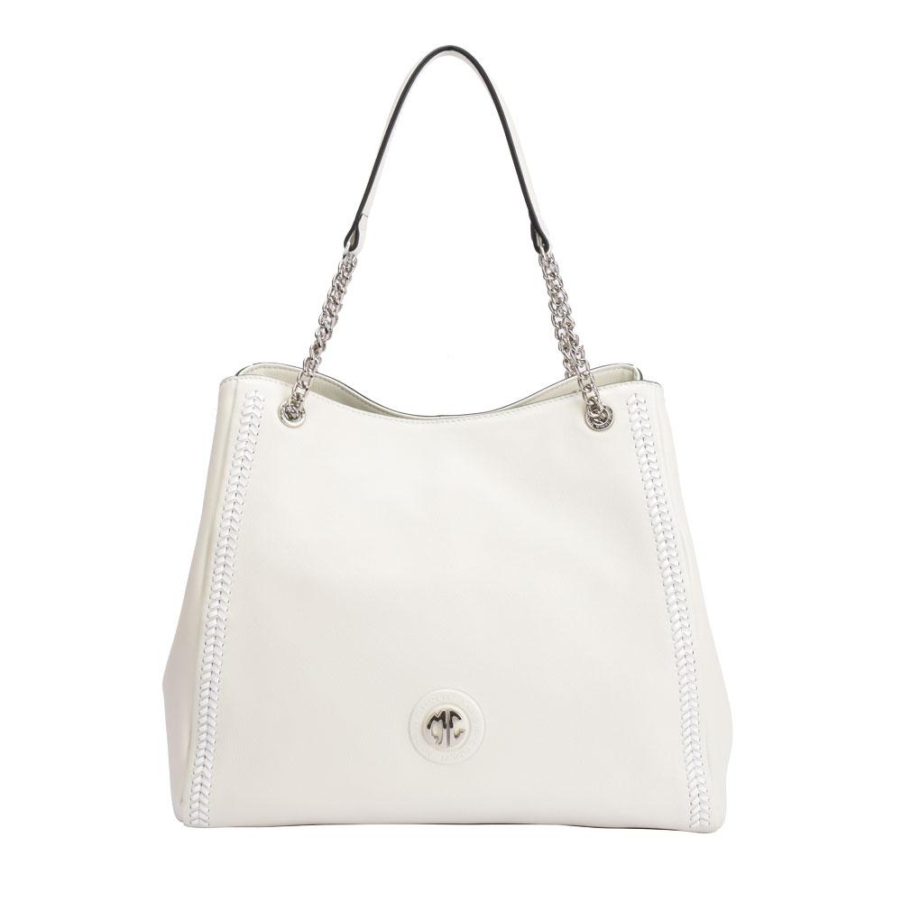 Maria Carla Off-White Leather Chain Tote