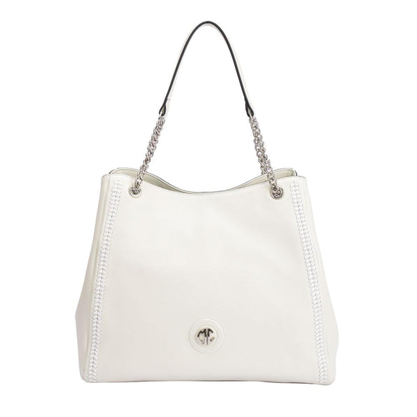Maria Carla Off-White Leather Chain Tote