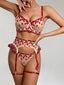 Floral Embroidered Bra & Garter Set