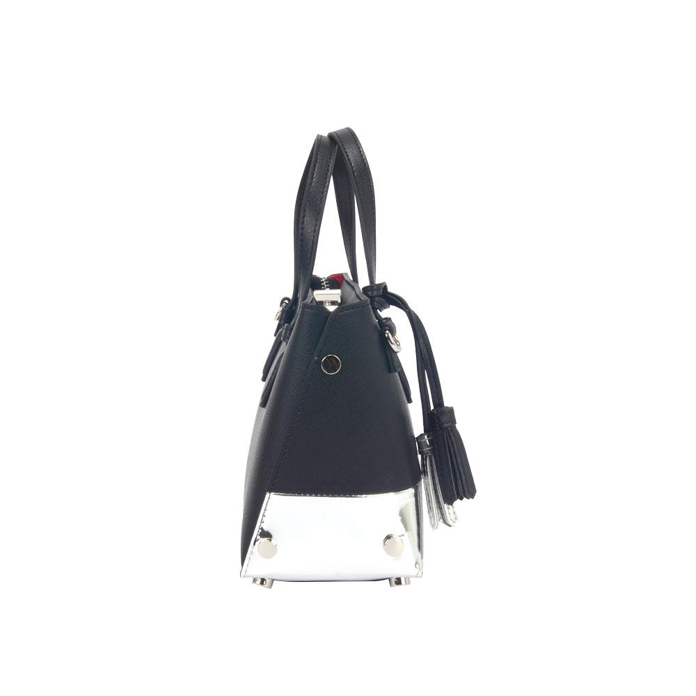 Maria Carla Mirror-Bottom Leather Handbag