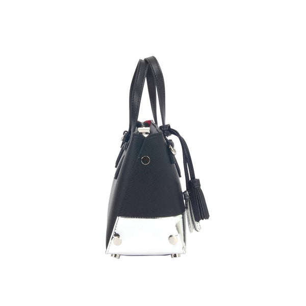Maria Carla Mirror-Bottom Leather Handbag