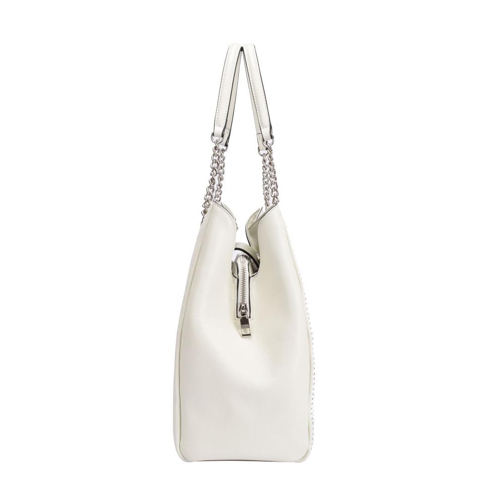 Maria Carla Off-White Leather Chain Tote