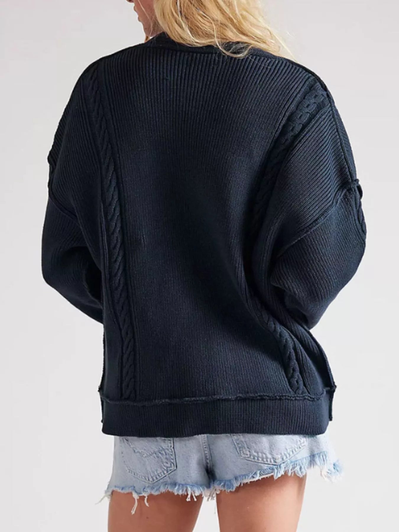 Double-Breasted Cable Knit Cardigan Secondary image