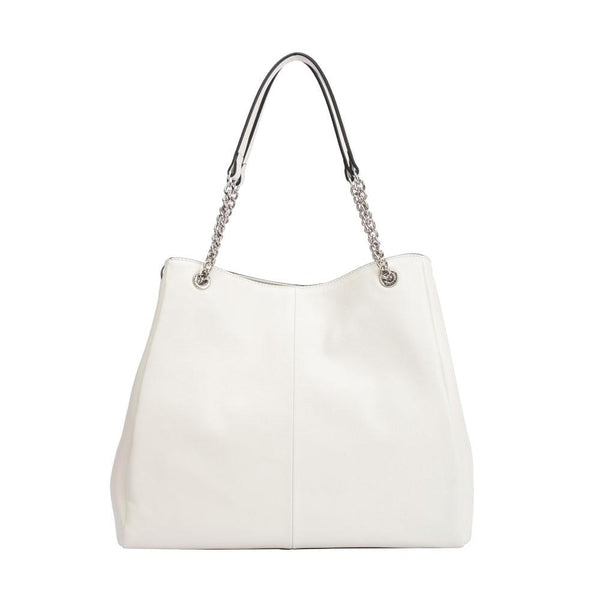 Maria Carla Off-White Leather Chain Tote