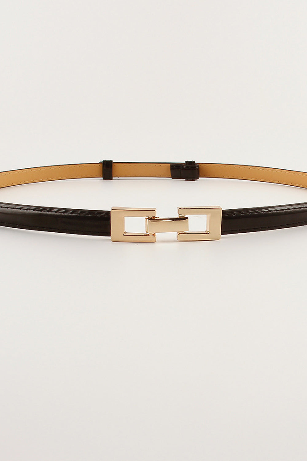 Skinny PU Belt with Gold Buckle Secondary image