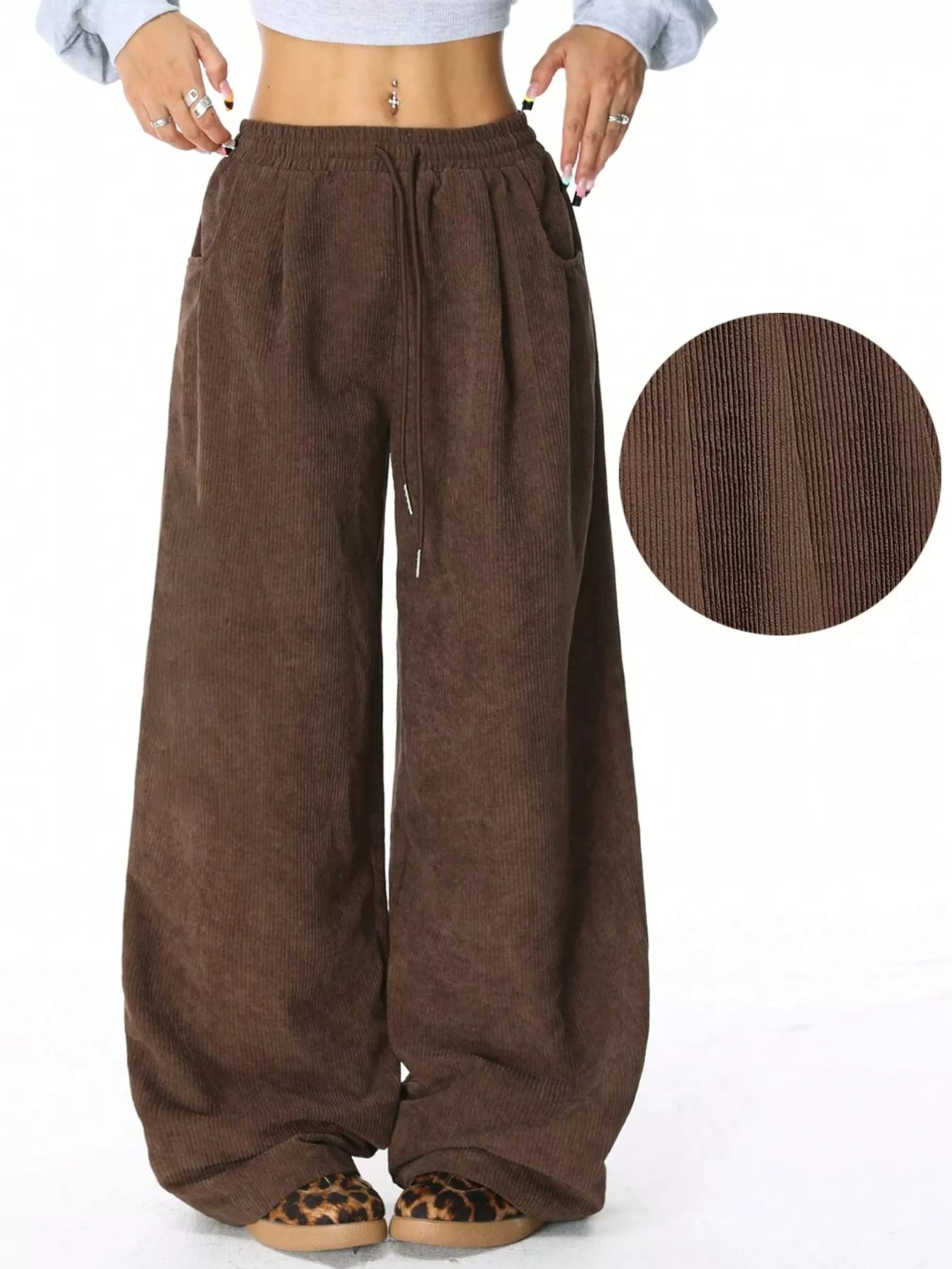 Corduroy Wide-Leg Pants Secondary image