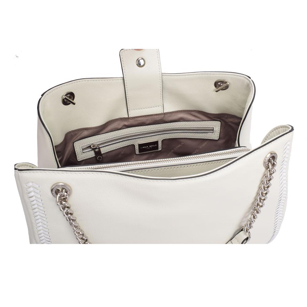 Maria Carla Off-White Leather Chain Tote