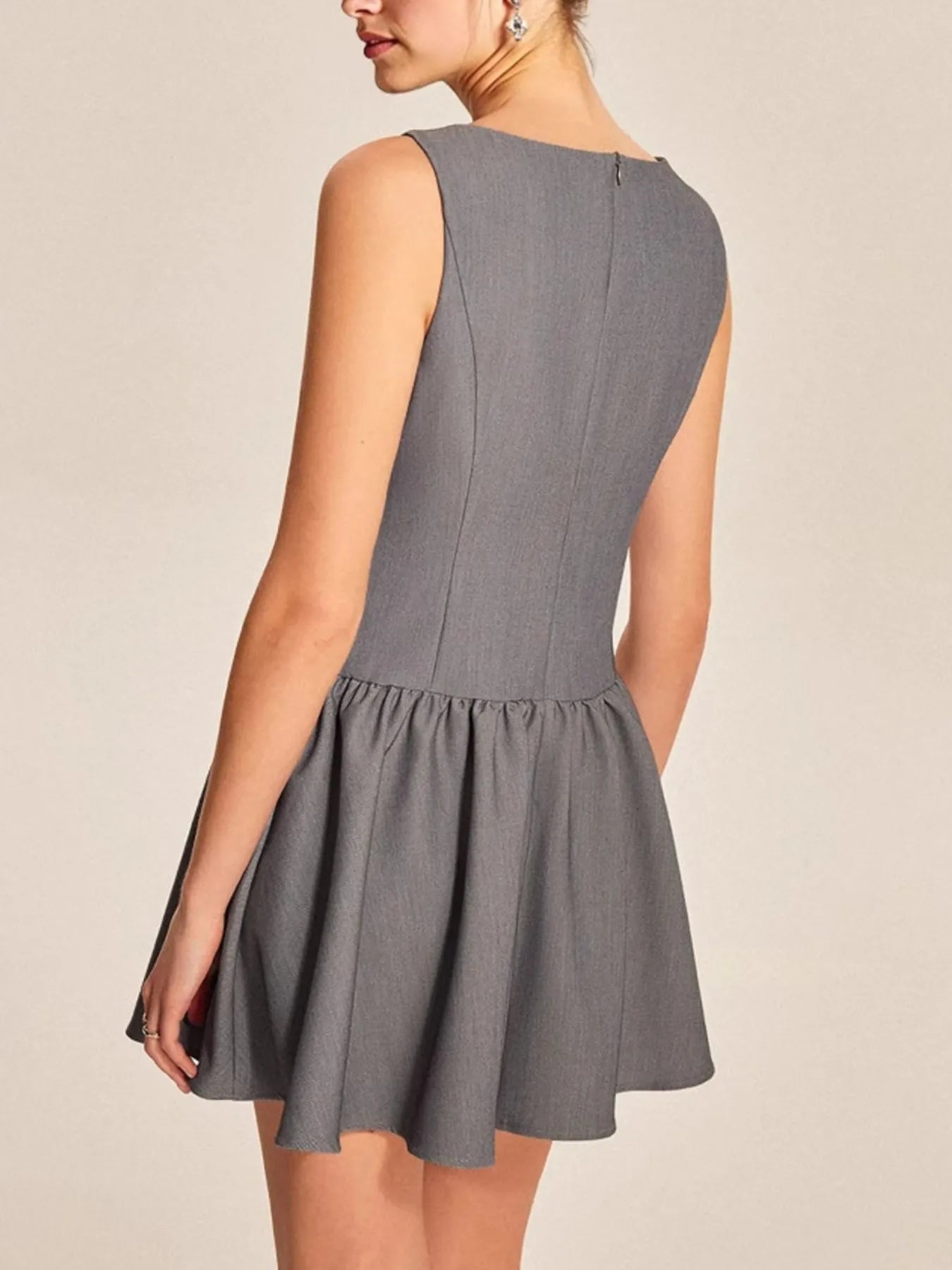 Button-Front Fit & Flare Mini Dress Secondary image