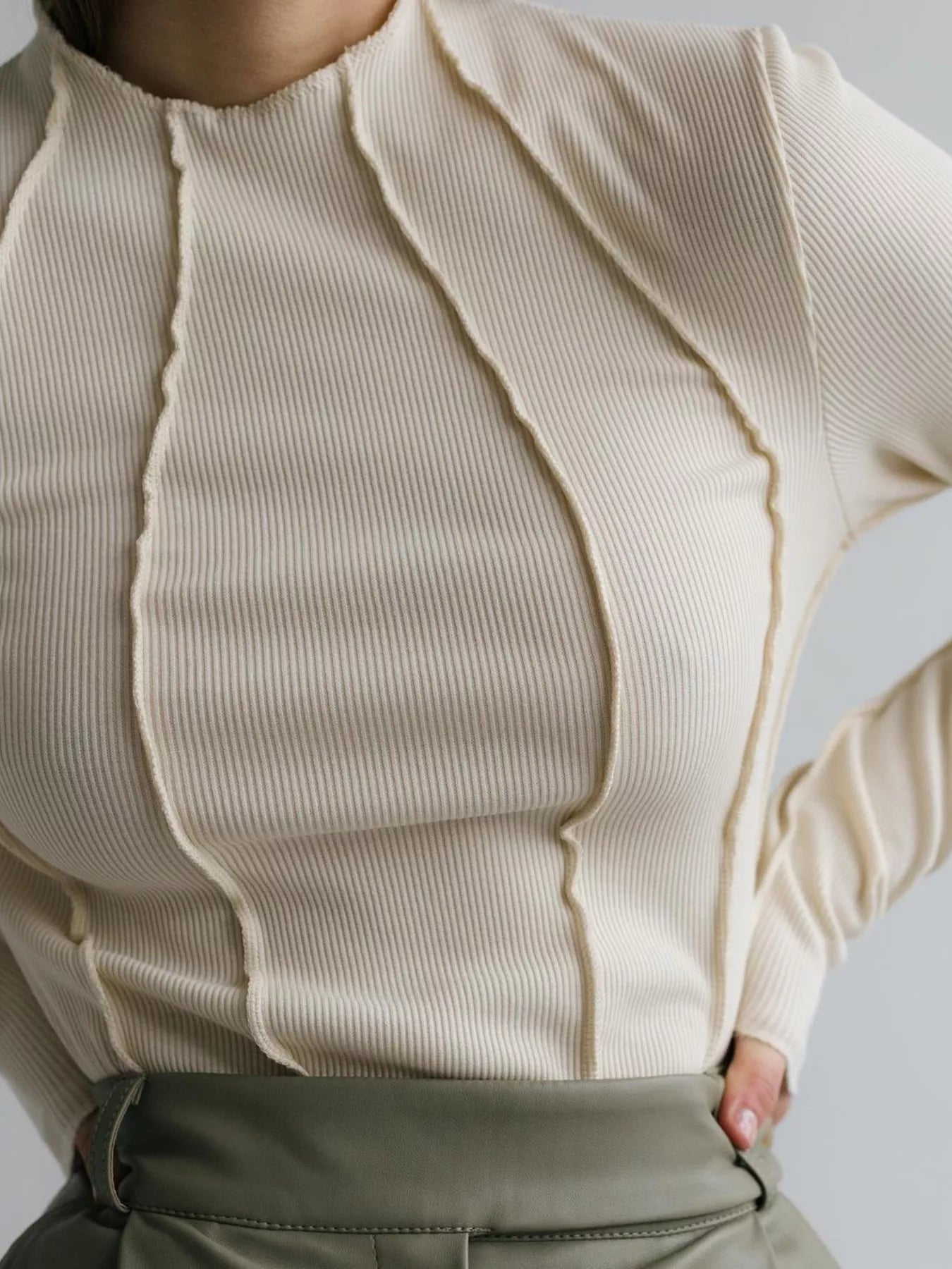 Seam Detail Long Sleeve Top Secondary image