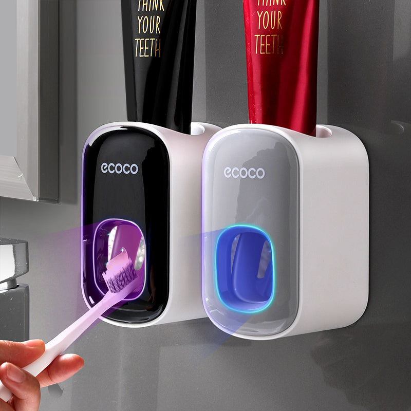 Wall-Mounted Automatic Toothpaste Dispenser with Toothbrush Holder Main image