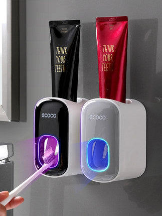 Wall-Mounted Automatic Toothpaste Dispenser with Toothbrush Holder Secondary image