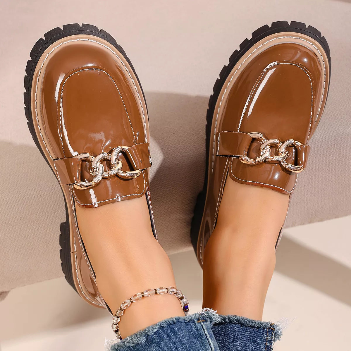 Chain Detail Chunky Platform Loafers Secondary image