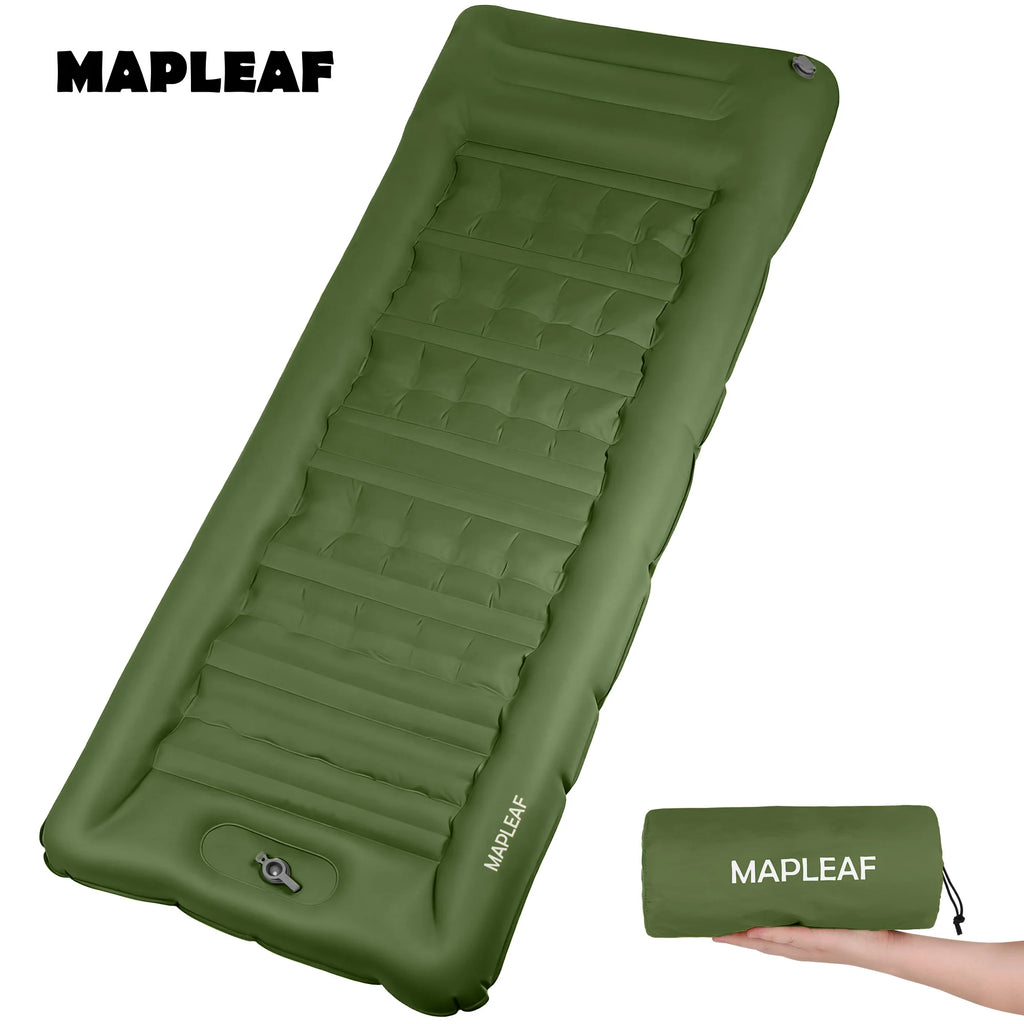Inflatable Camping Air Mattress with Built-In Pillow & Foot Pump