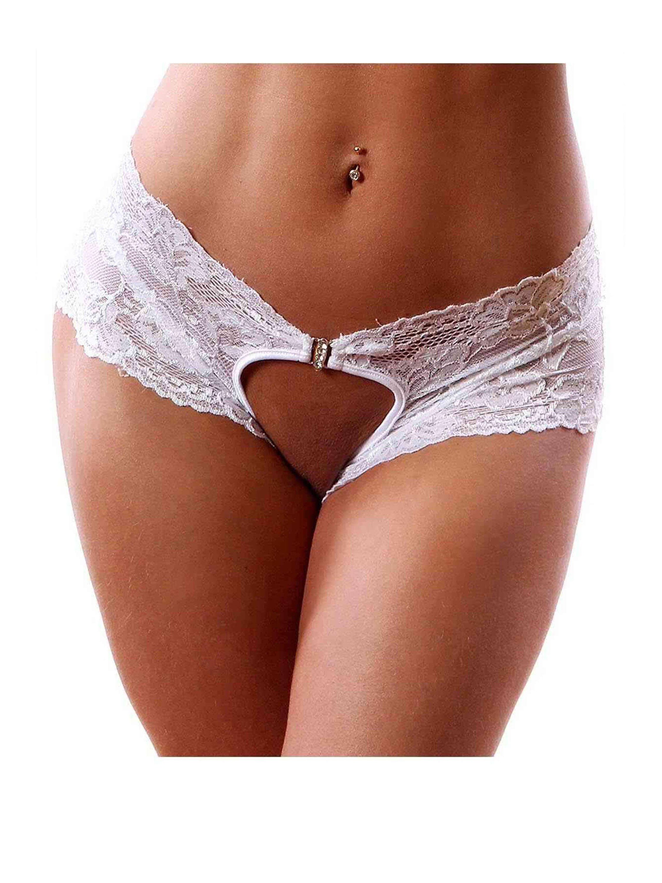 White Lace Open-Back Panty Secondary image