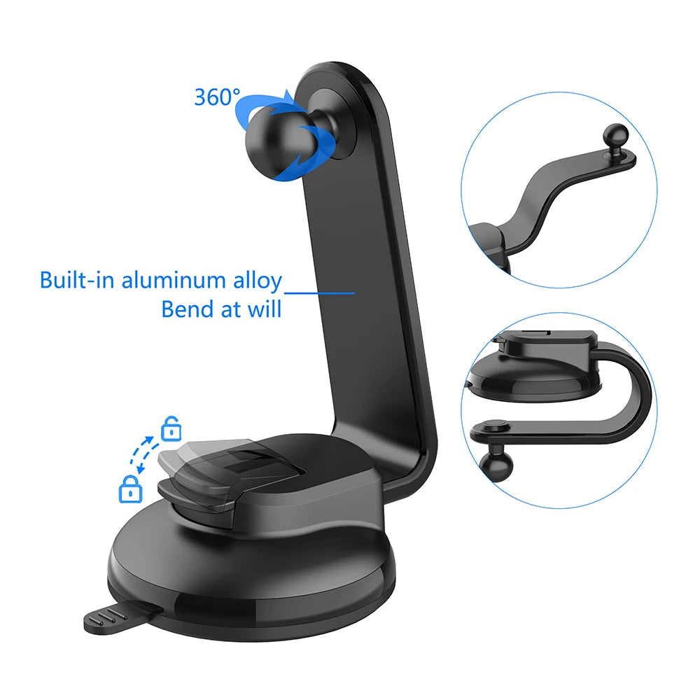 Universal Suction Cup Car Phone Mount with Telescopic Arm