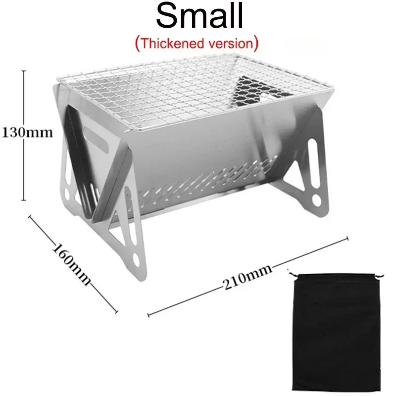 Portable Folding Stainless Steel BBQ Grill