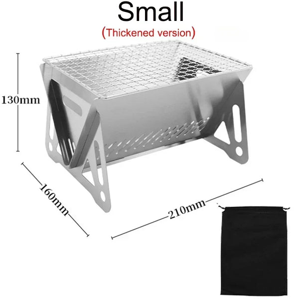 Portable Folding Stainless Steel BBQ Grill