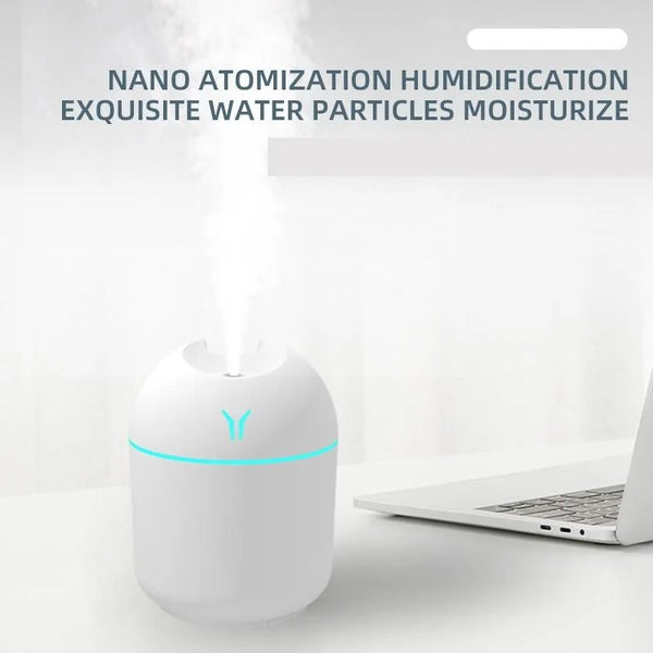 Mini USB Cool Mist Humidifier & Essential Oil Diffuser with LED Light