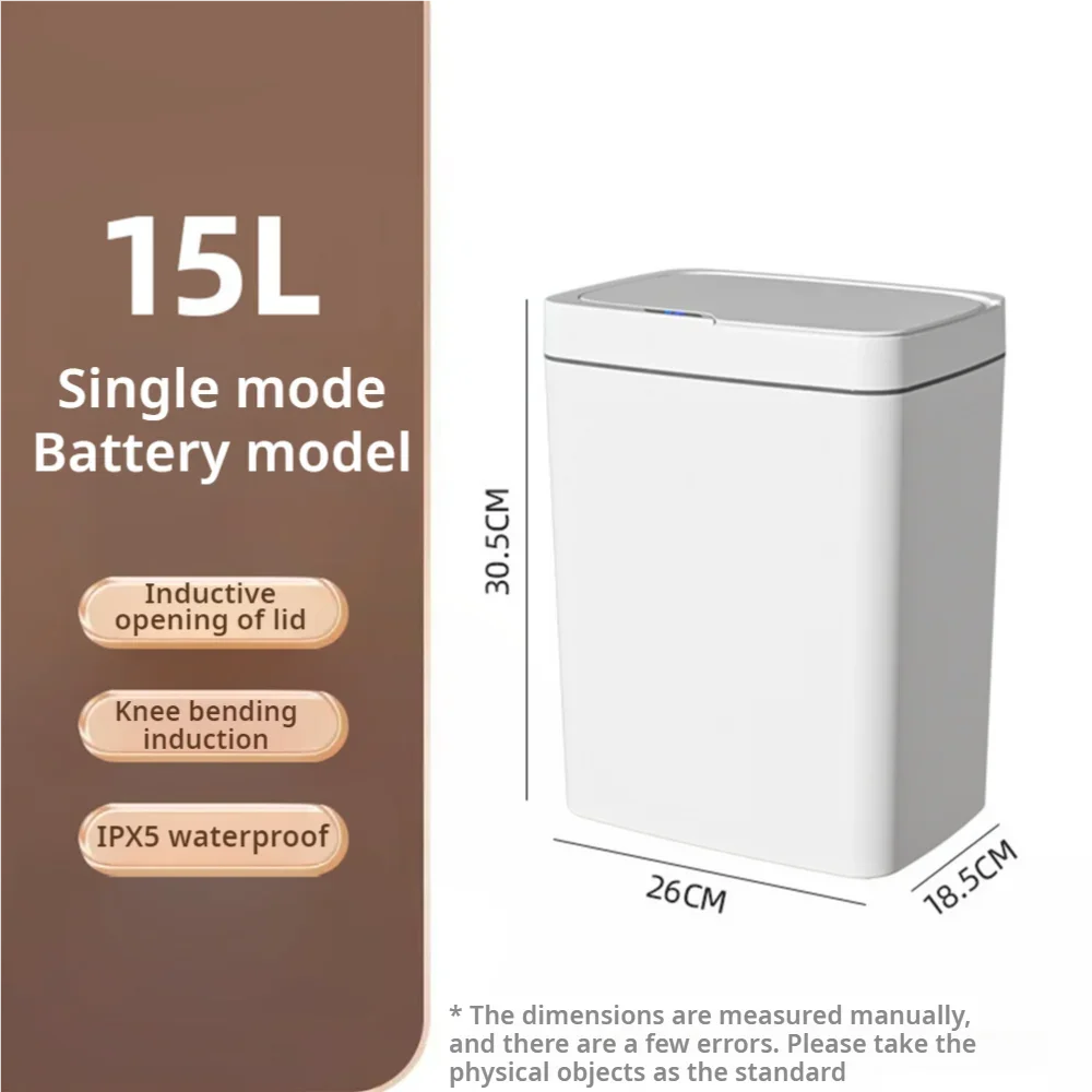 Smart Sensor Bathroom Trash Can - 15L