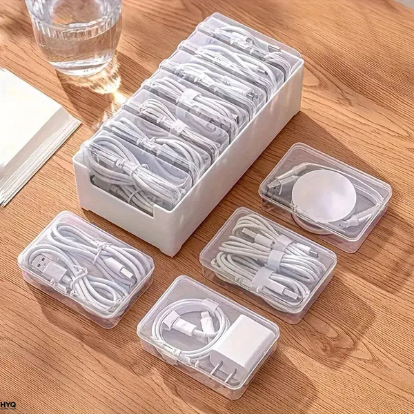 Cable & Charger Organizer Storage Box Set