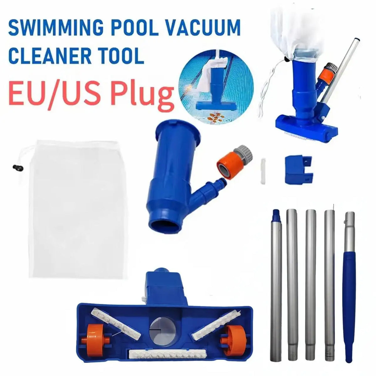 Portable Pool Vacuum Cleaner with Mesh Bag