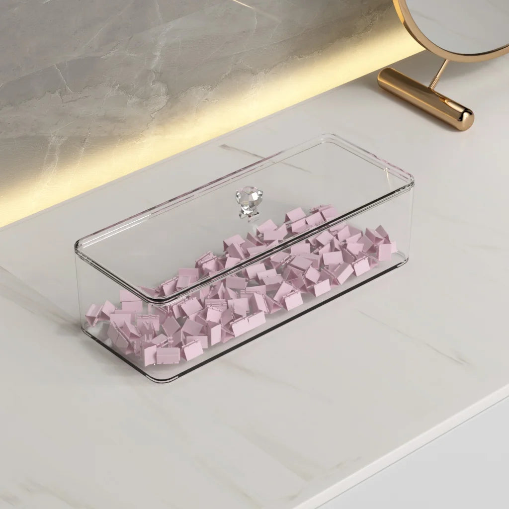 Clear Acrylic Makeup Brush Organizer with Lid