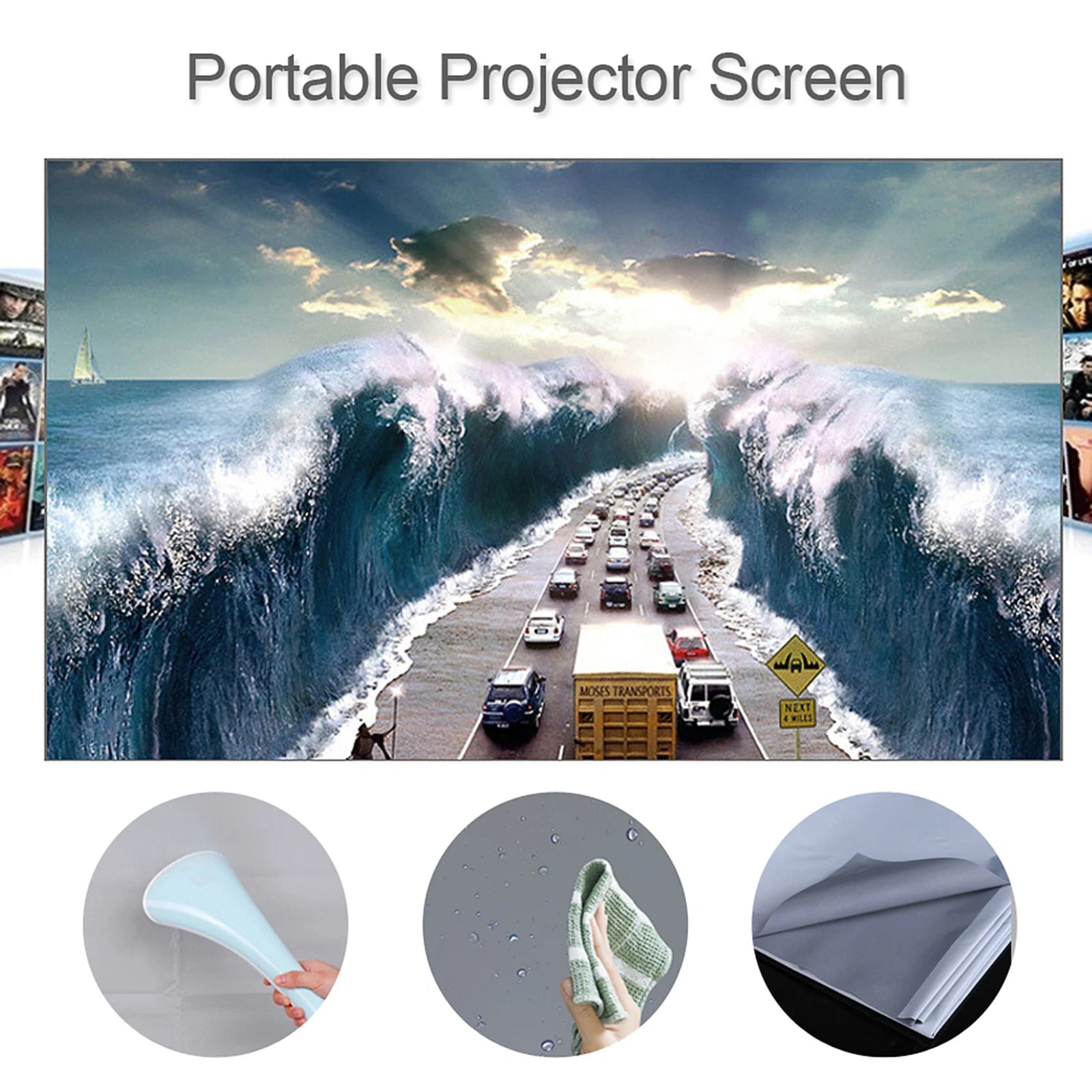 Portable Anti-Light Projector Screen Secondary image