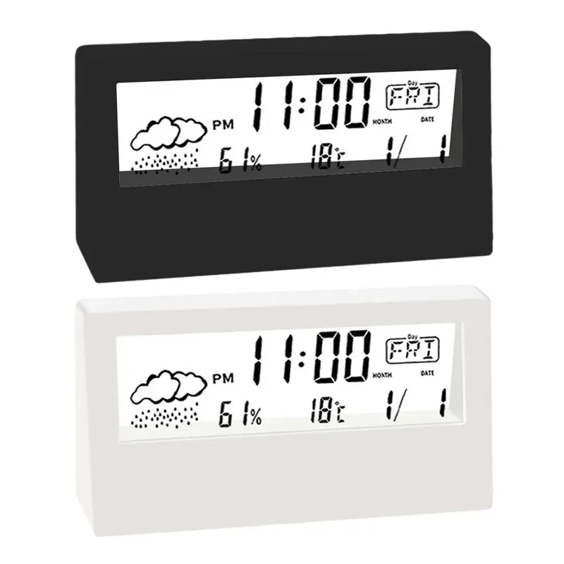 LCD Digital Alarm Clock with Weather & Temperature Display Secondary image