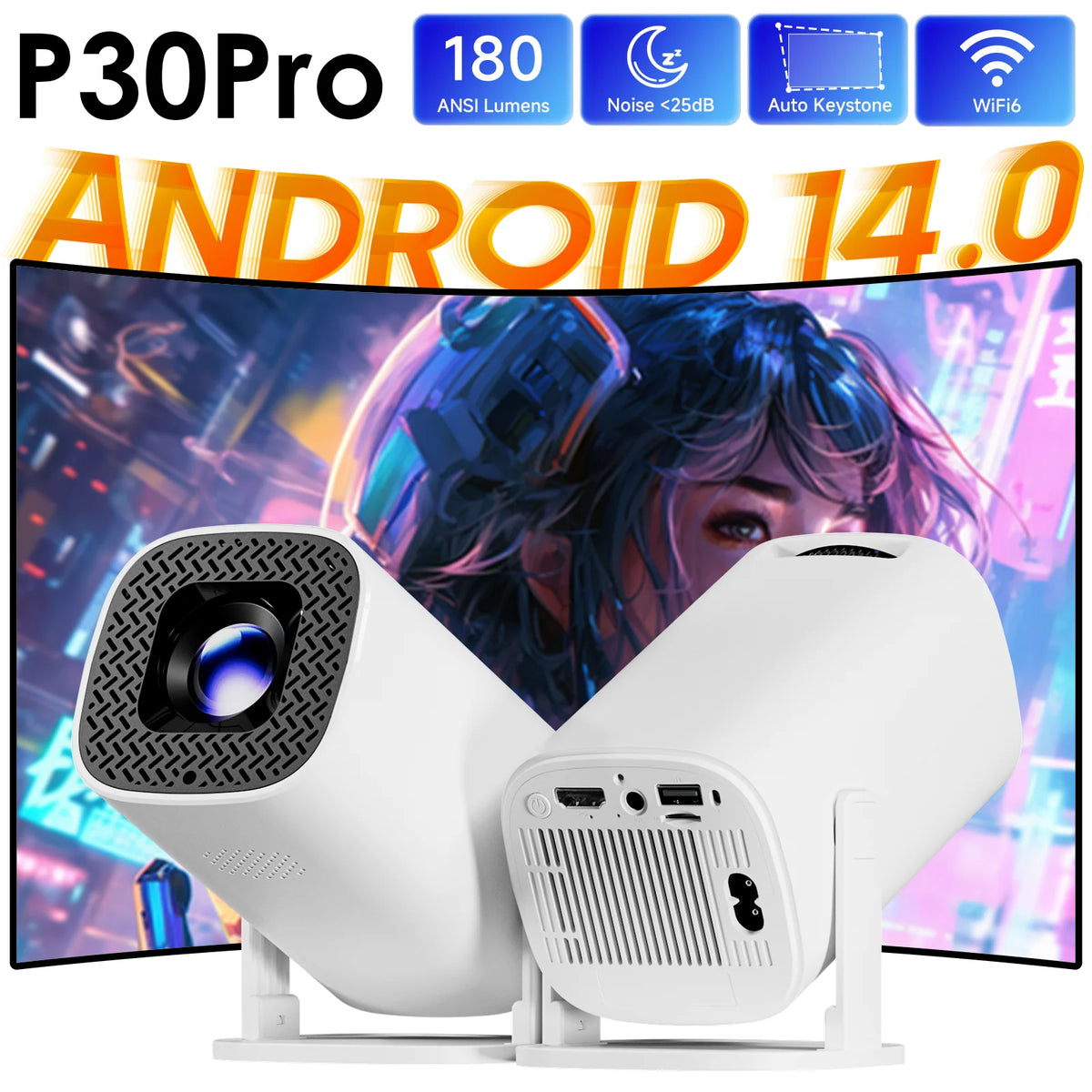 P30 Pro Android Smart Mini Projector