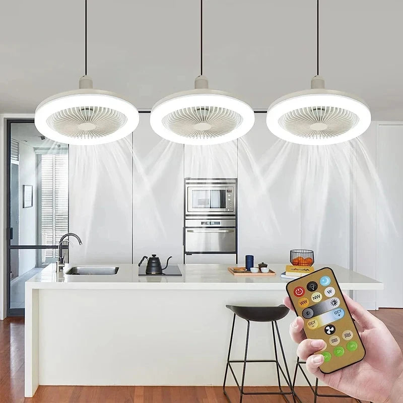 Smart Ceiling Fan Light with Remote Control – E27 Base