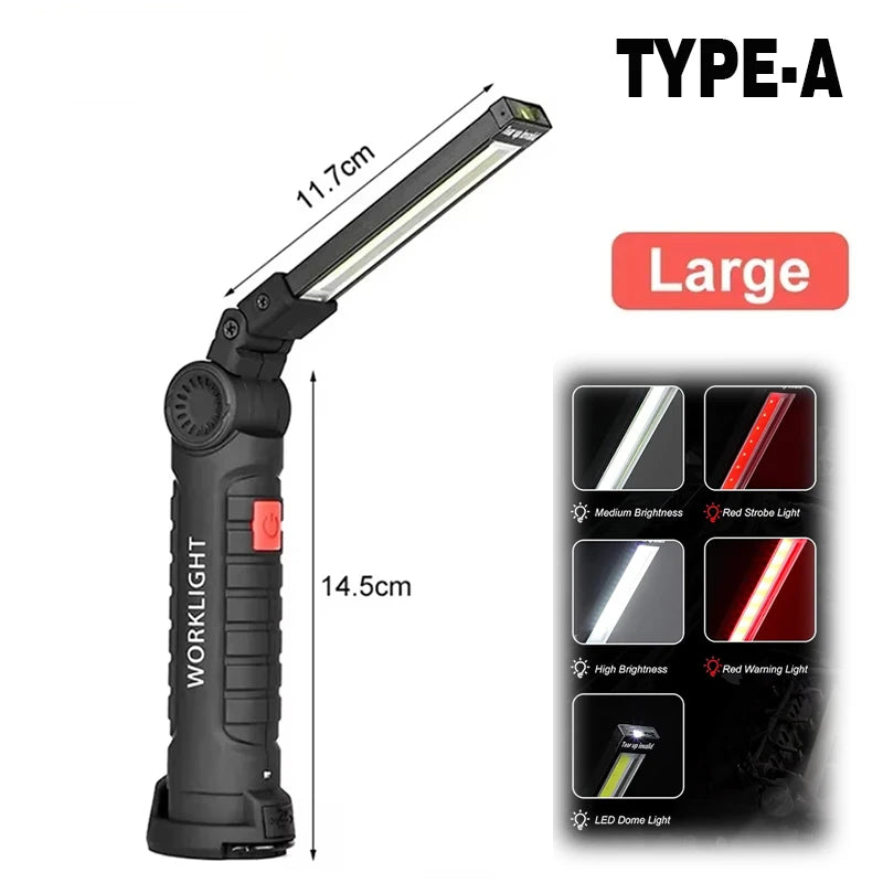 Rechargeable LED Work Light with Magnetic Base & Hook