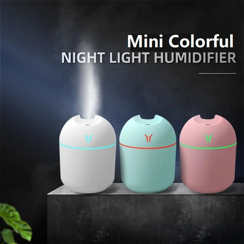Mini USB Cool Mist Humidifier & Essential Oil Diffuser with LED Light
