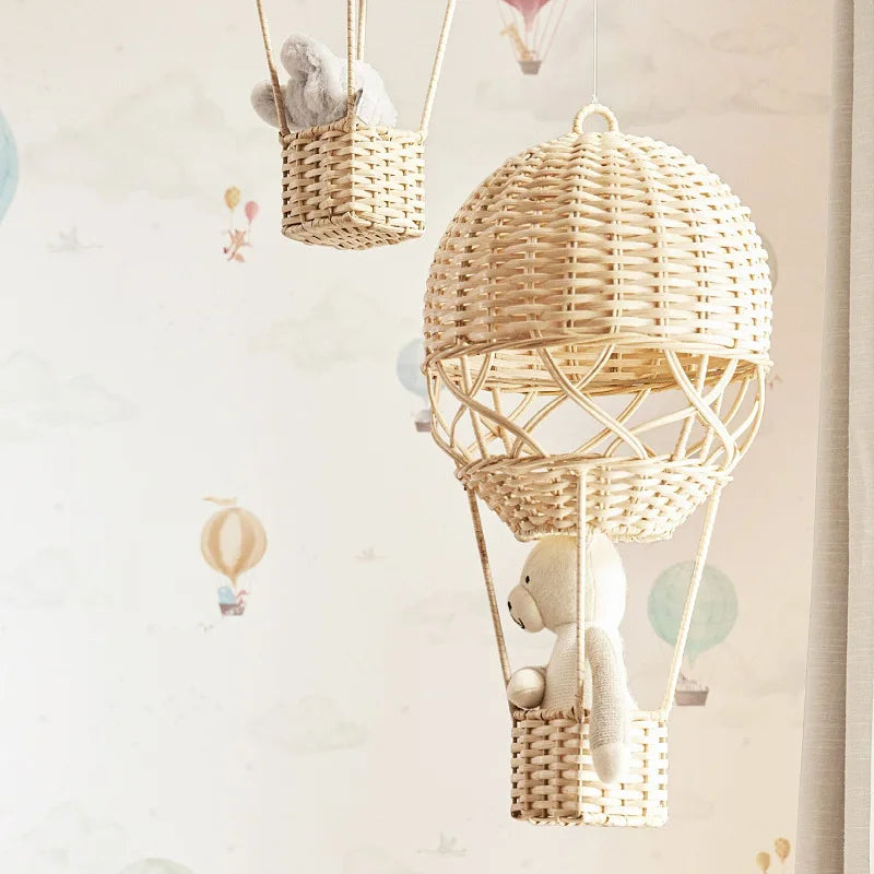 Handwoven Rattan Hot Air Balloon Decor Secondary image