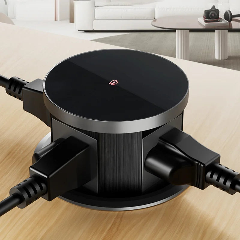 Pop-Up Desktop Power Socket with Wireless Charging & USB Ports