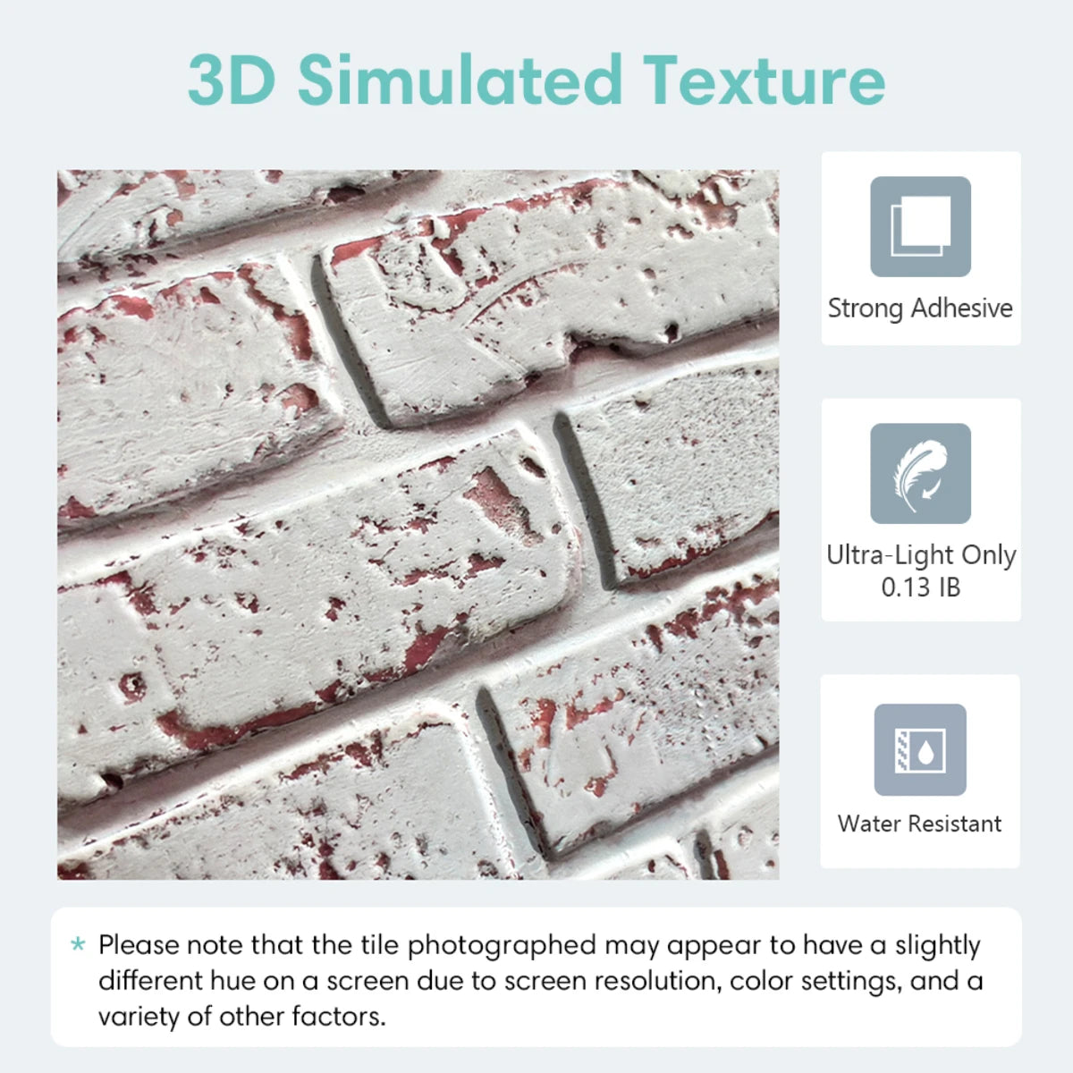Faux Brick 3D Wall Panels - Peel & Stick Self-Adhesive Tiles