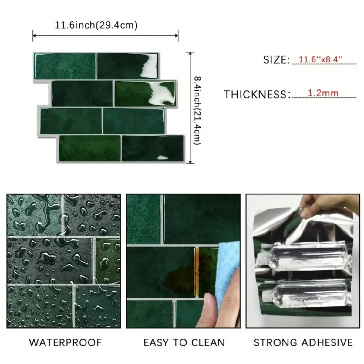 Peel & Stick Waterproof Wall Tile Stickers Secondary image