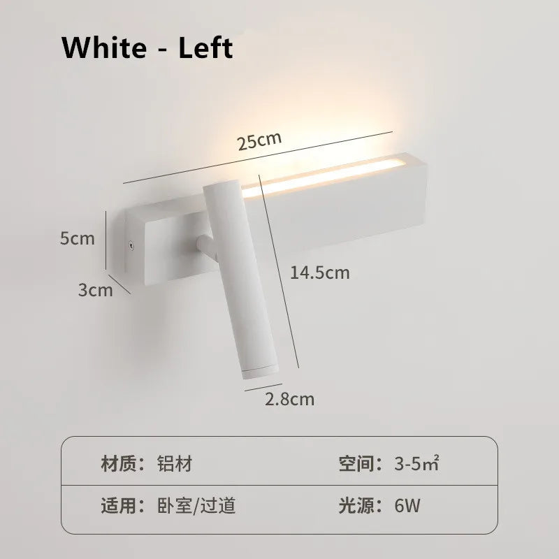 Modern LED Wall Sconce with Adjustable Spotlight