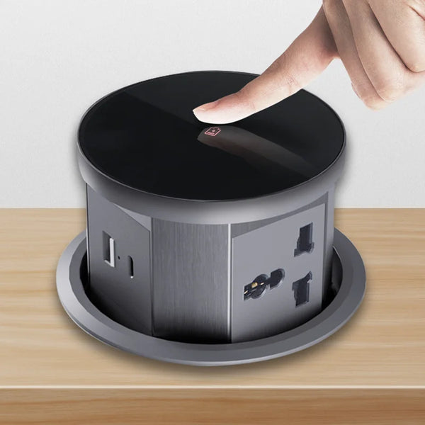 Pop-Up Desktop Power Socket with Wireless Charging & USB Ports