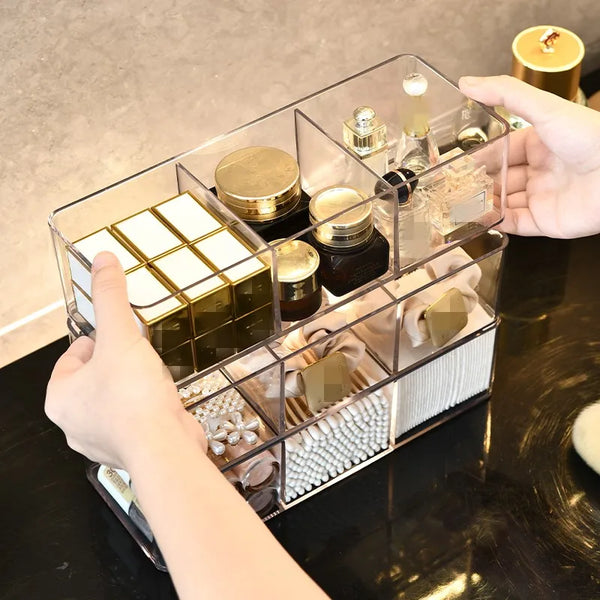 Clear Acrylic Makeup Brush Organizer with Lid