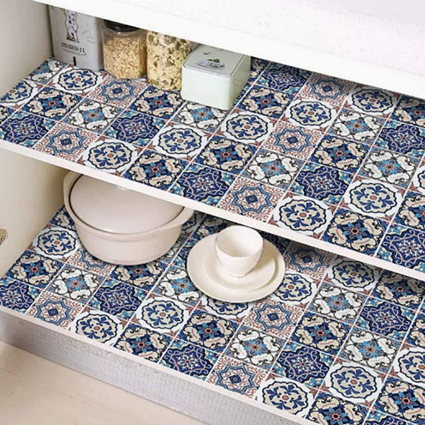 Retro European Tile Self-Adhesive Wallpaper Roll