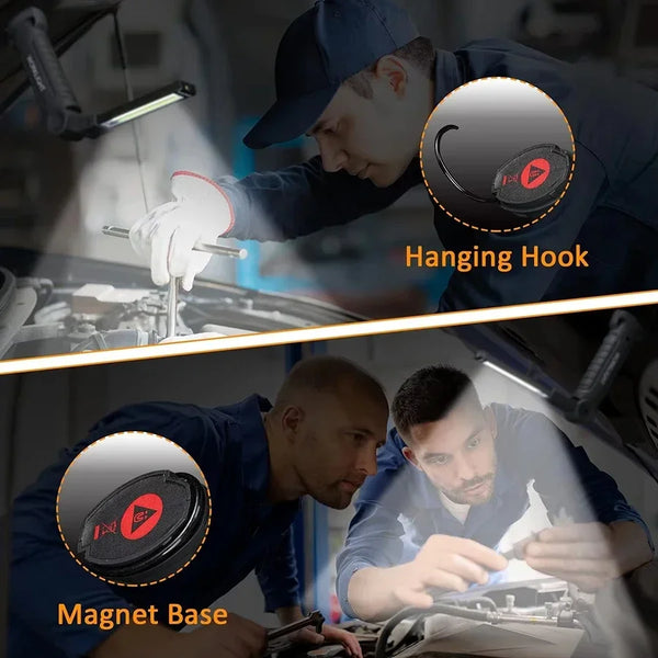 Rechargeable LED Work Light with Magnetic Base & Hook