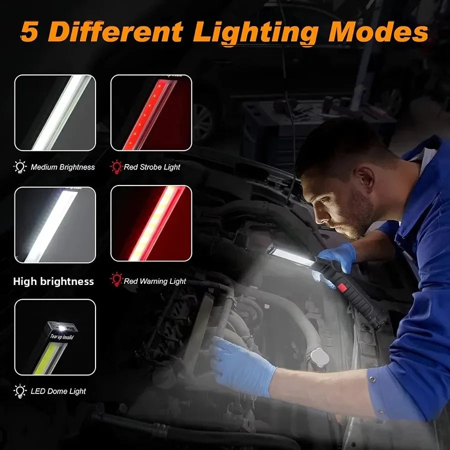 Rechargeable LED Work Light with Magnetic Base & Hook Secondary image